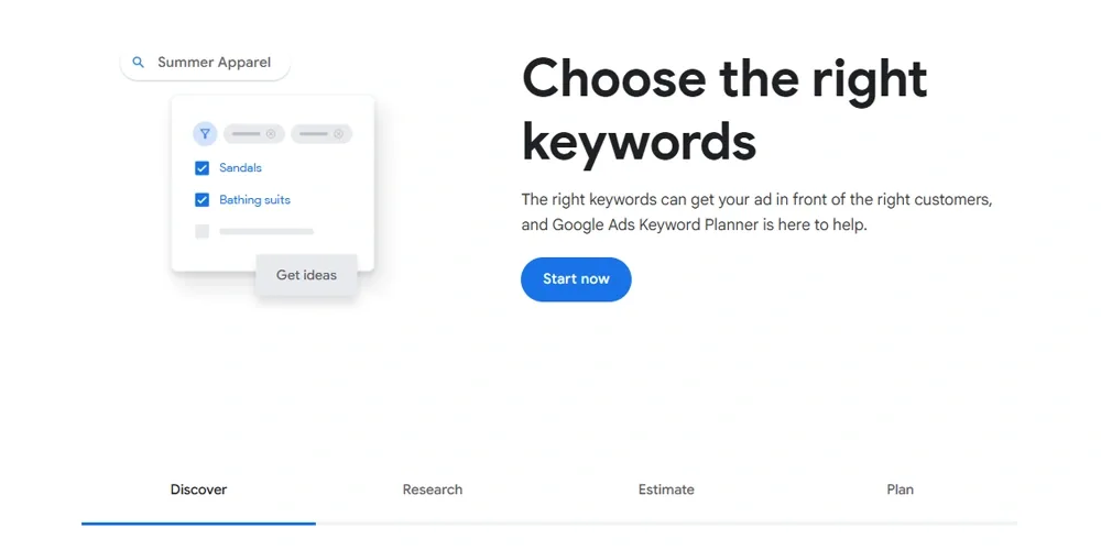 Google keyword panner