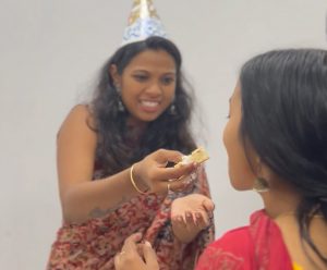Keerthi Giving Cake